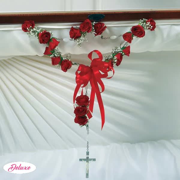 Red rose Rosary Small Red rose Rosary Small - This beautiful Rosary is made up of 18 Sweetheart Roses in red & is a sweet way to Remember & Honor your Loved one. Color can change as per request.