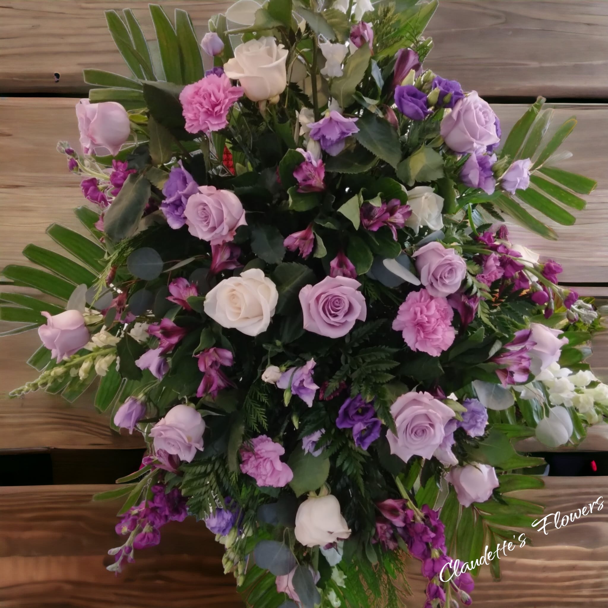 Lavender lovers dream standing spray - Various shades of lavender and purples with just the right amount of white make this a fitting piece for those that love purple