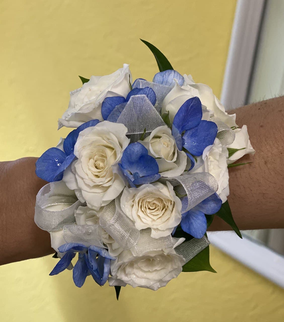 Pink Rose Wrist Corsage Atco Florist: Blue Violet Flowers