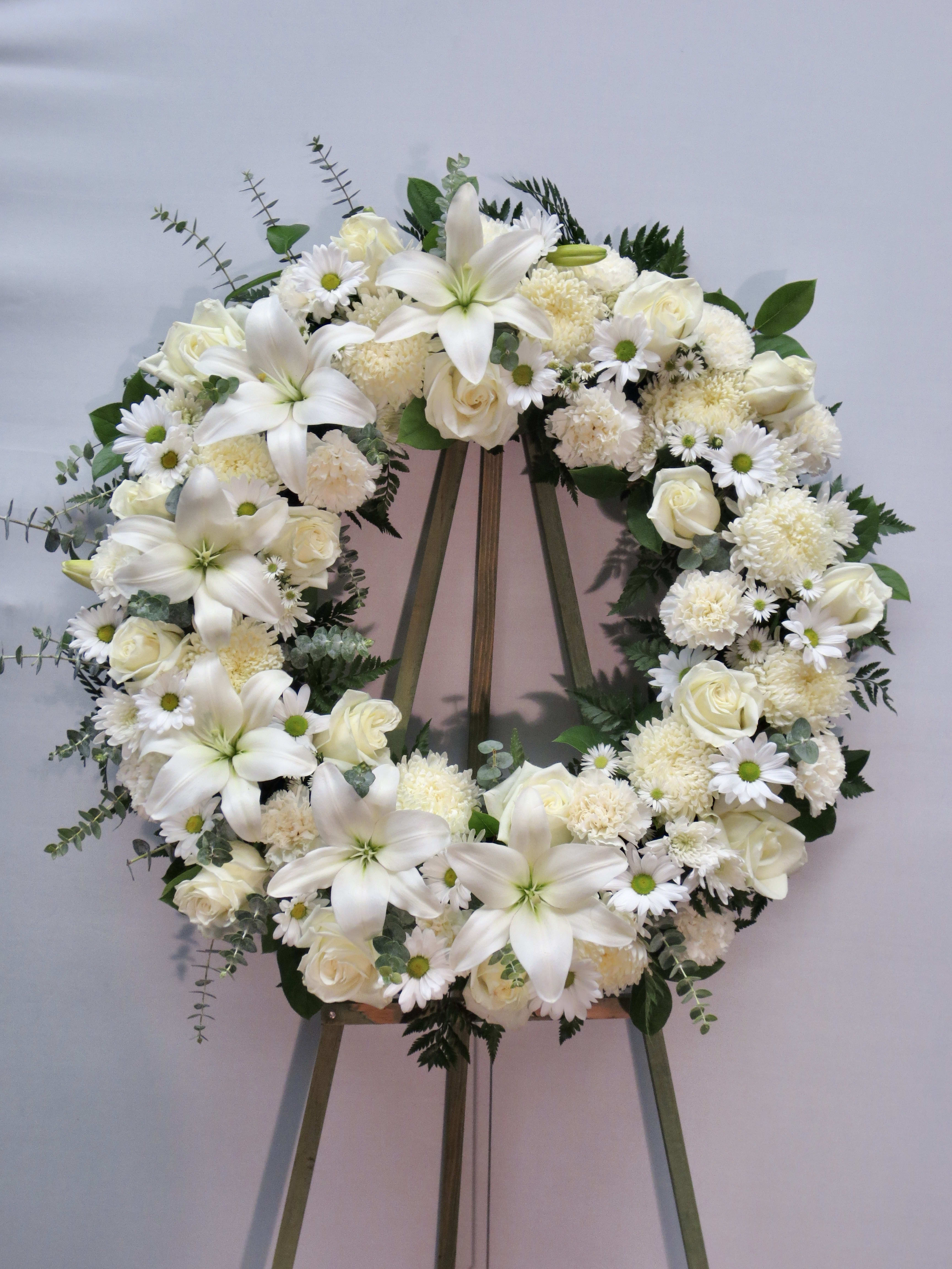 Open round ring Silk Artificial Funeral Flowers Wreath Memorial Grave  Tribute | eBay