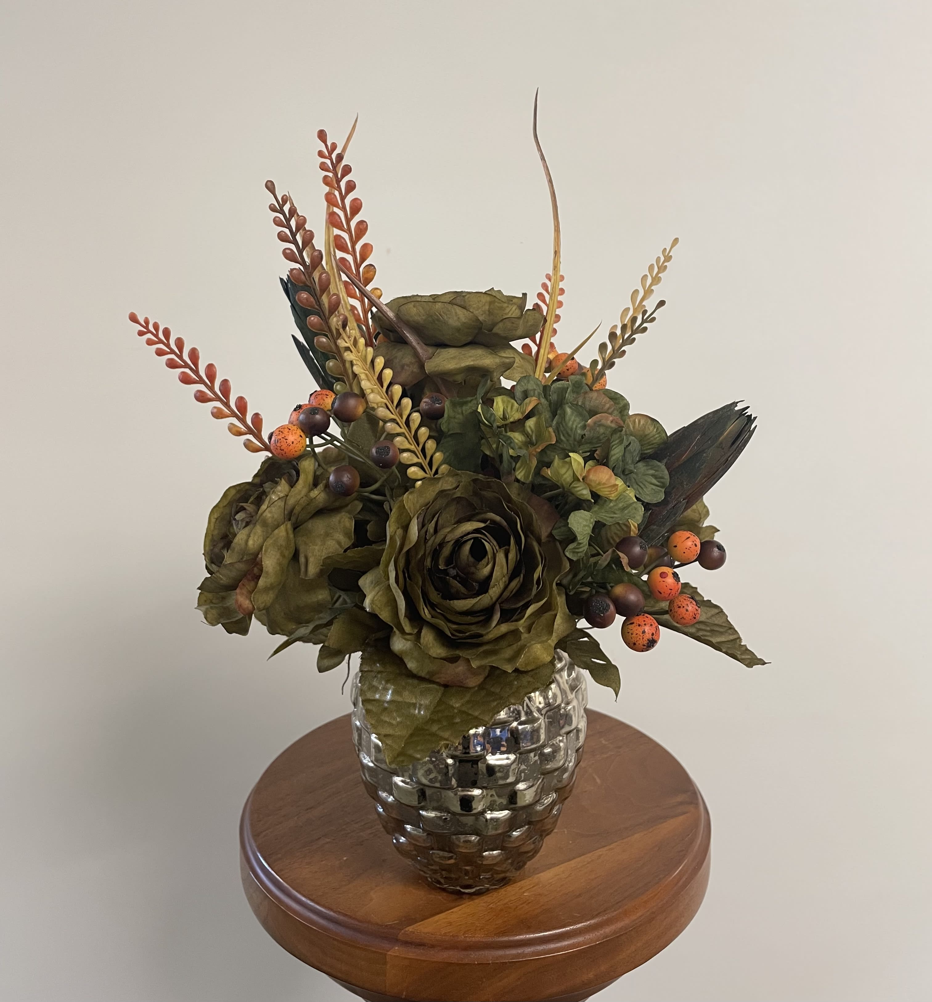 Golden sunflower silk arrangement. in Charleston, IL Noble Flower Shop