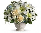 Beautiful Dreams - White Lilies, Blue Hydrangea, White Roses, 