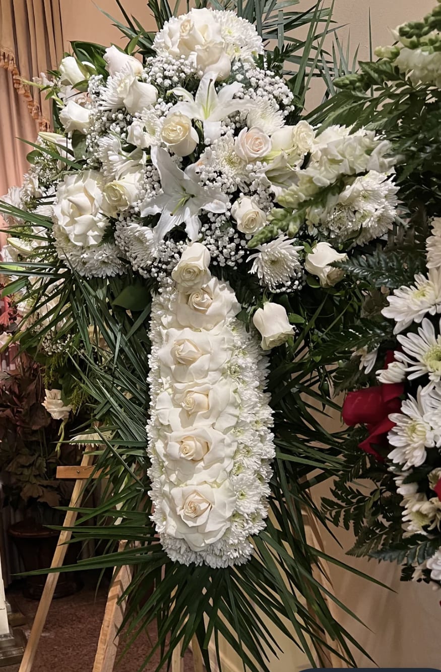 White Cross  - Let us know in the notes what message you would like in the ribbon 