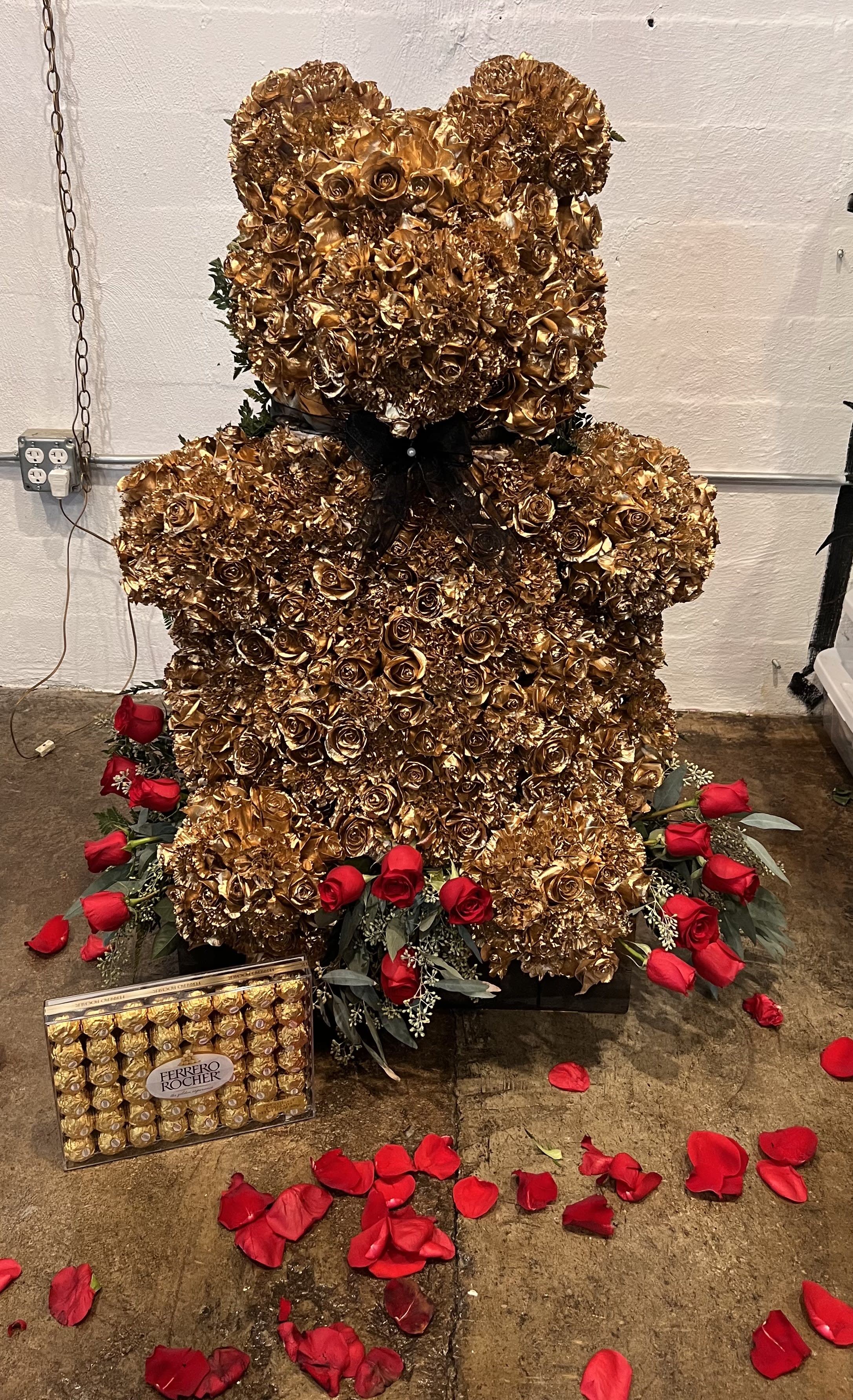 Gold bear by Flower Studio San Diego