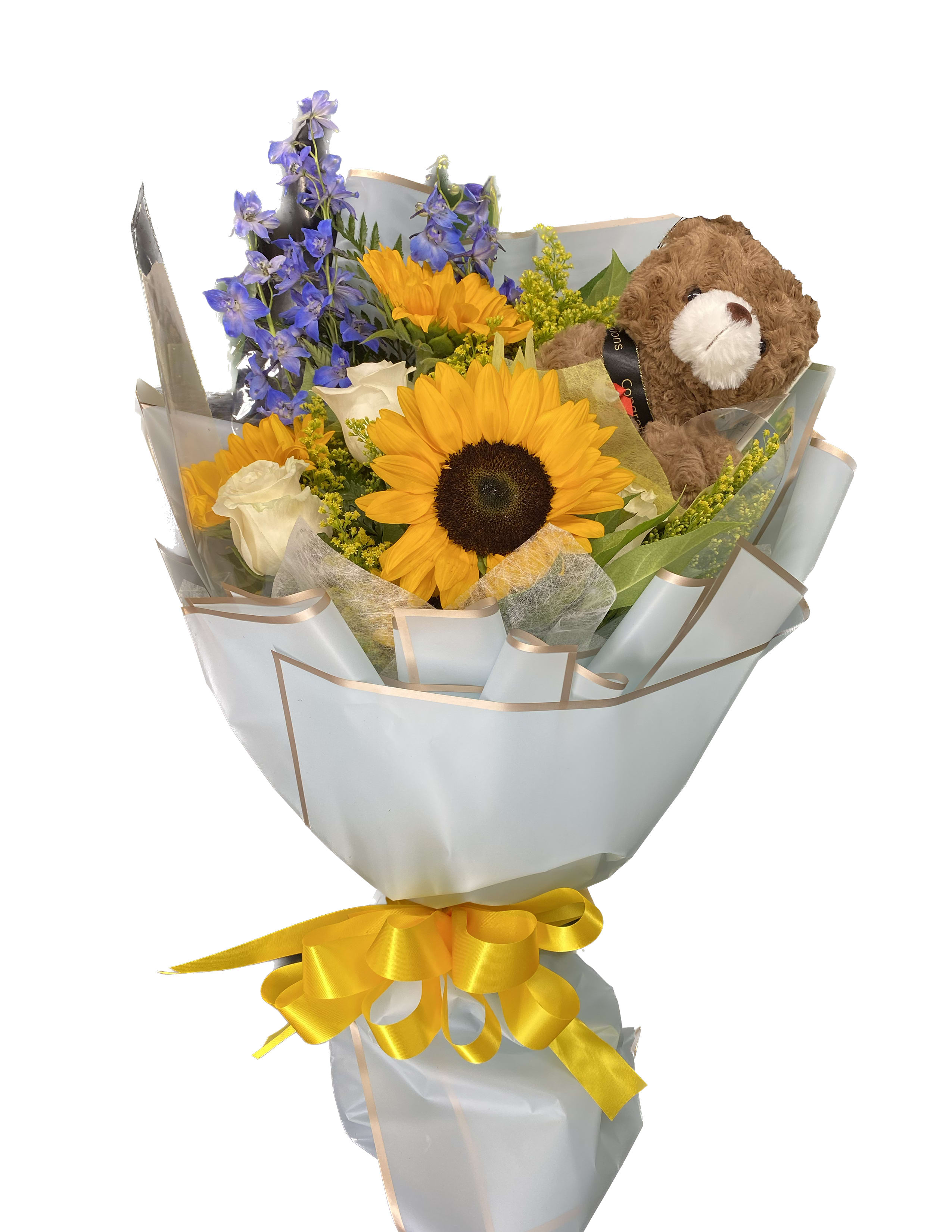 Hand Tie Bouquet  - Celebrate your special day with a Hand Tie bouquet, wrapped in Hong Kong style wrapping. Various seasonal flowers may be used. 