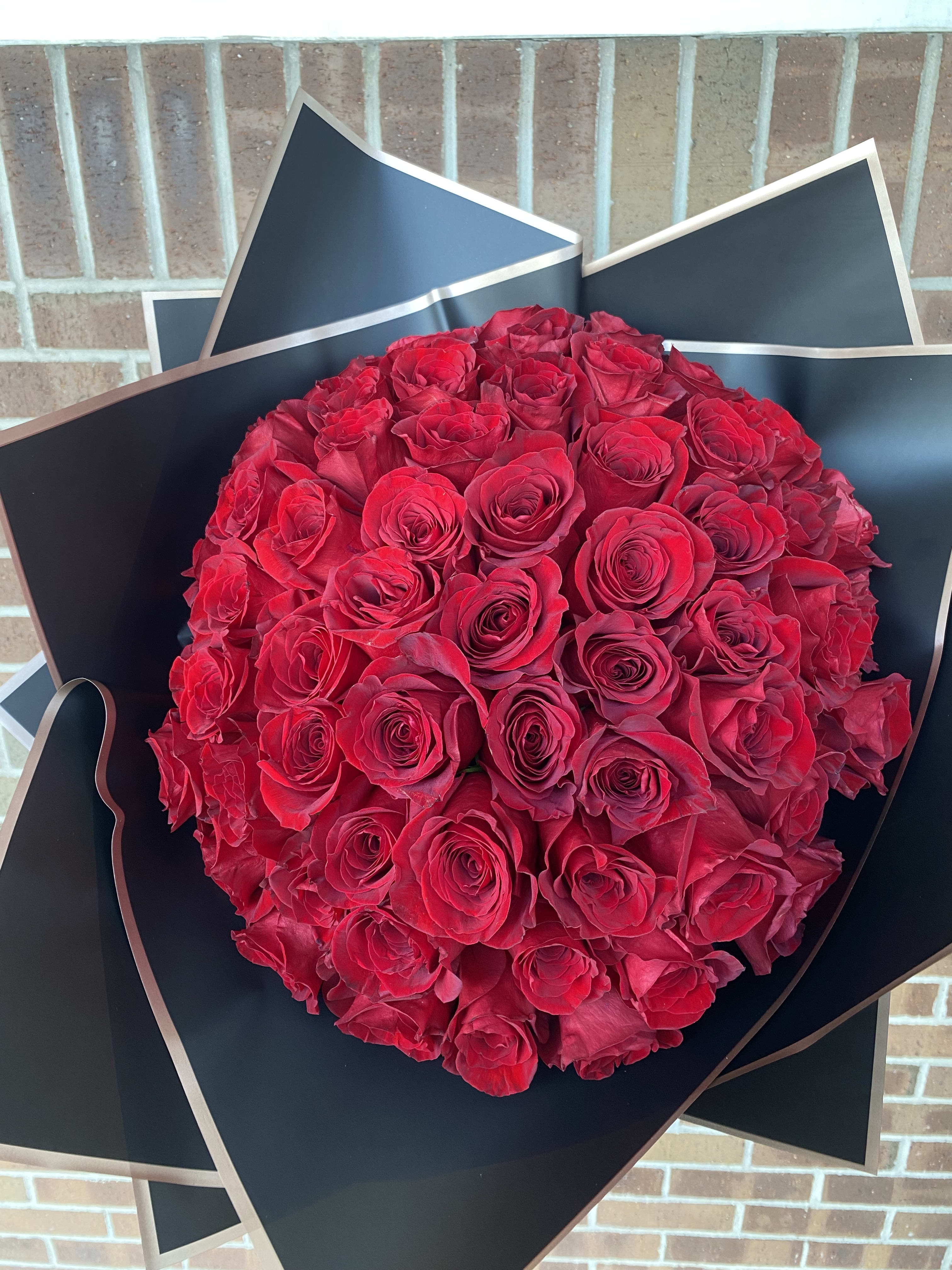 5 Dozen Red Rose Bouquet in Grand Prairie, TX | Vivid Flowers
