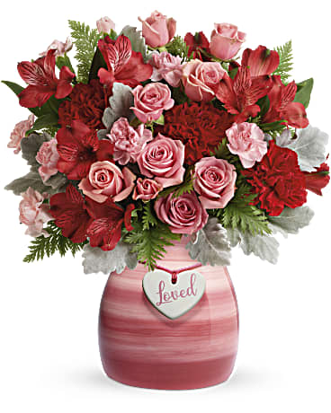 Happy Birthday Pink Roses Bud Vase in Waverly NY - Jayne's Flowers