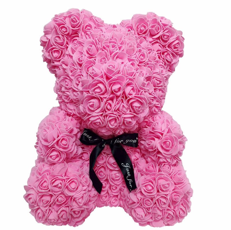 Flower Rose Teddy Bear Pink With Gift Box in Hollywood, FL
