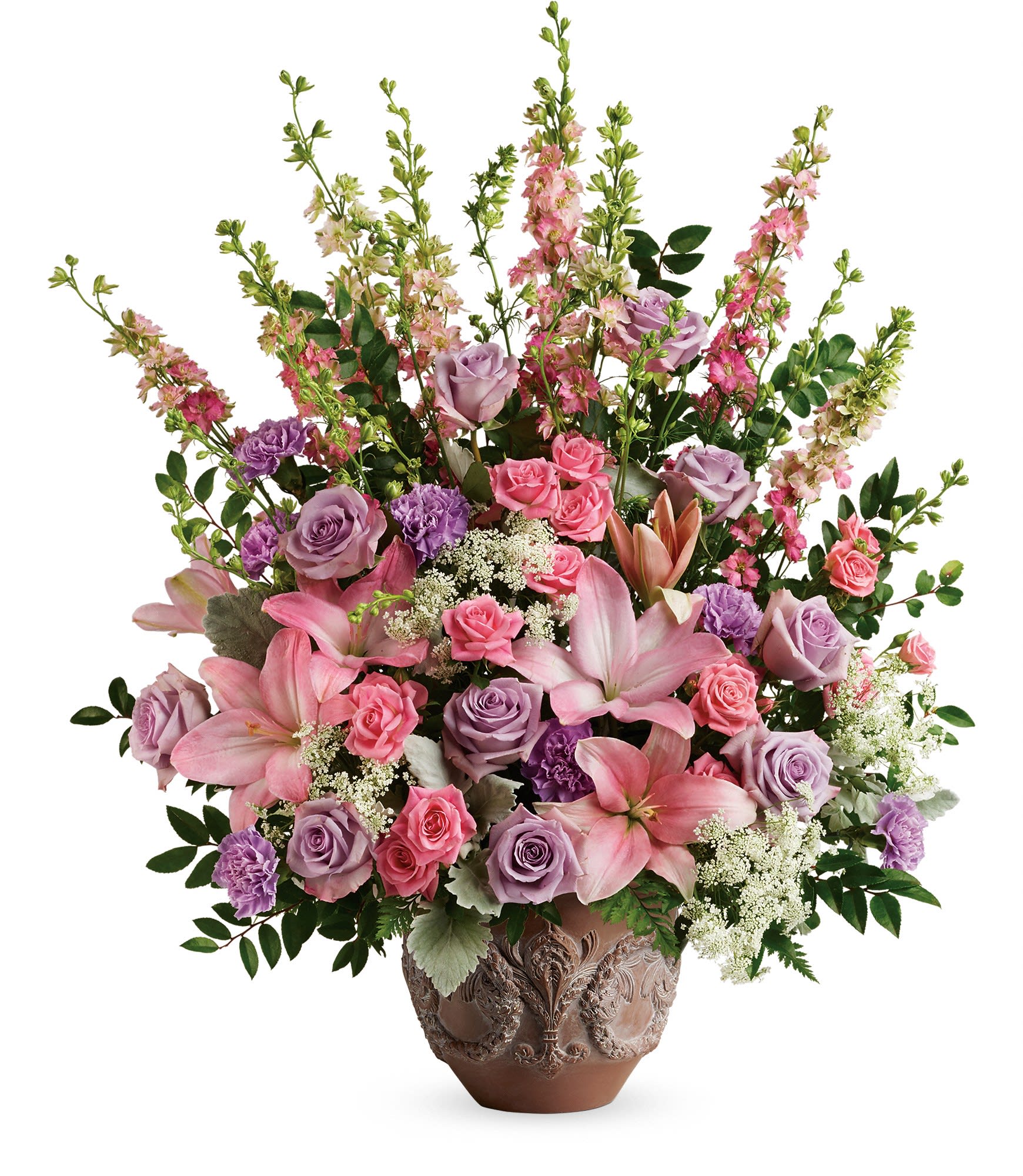 Soft Blush Bouquet - With an English garden feel, this mix of pinks and lavender will convey a gentle elegance. T279-3B  