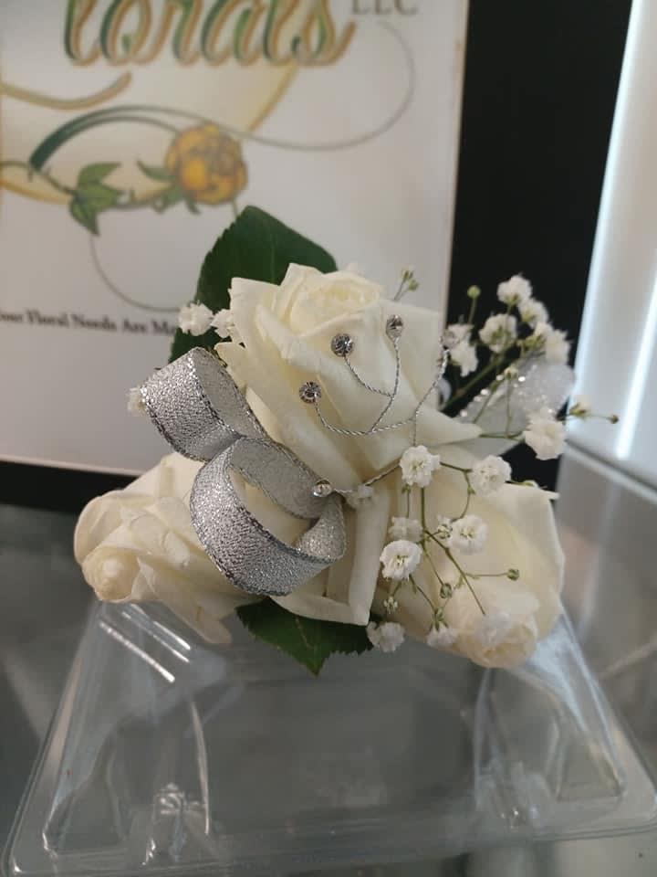 White Rose Wrist Corsage - White rose wrist corsage.