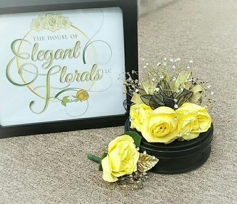 Yellow Wrist Corsage Set - Yellow wrist corsage set.