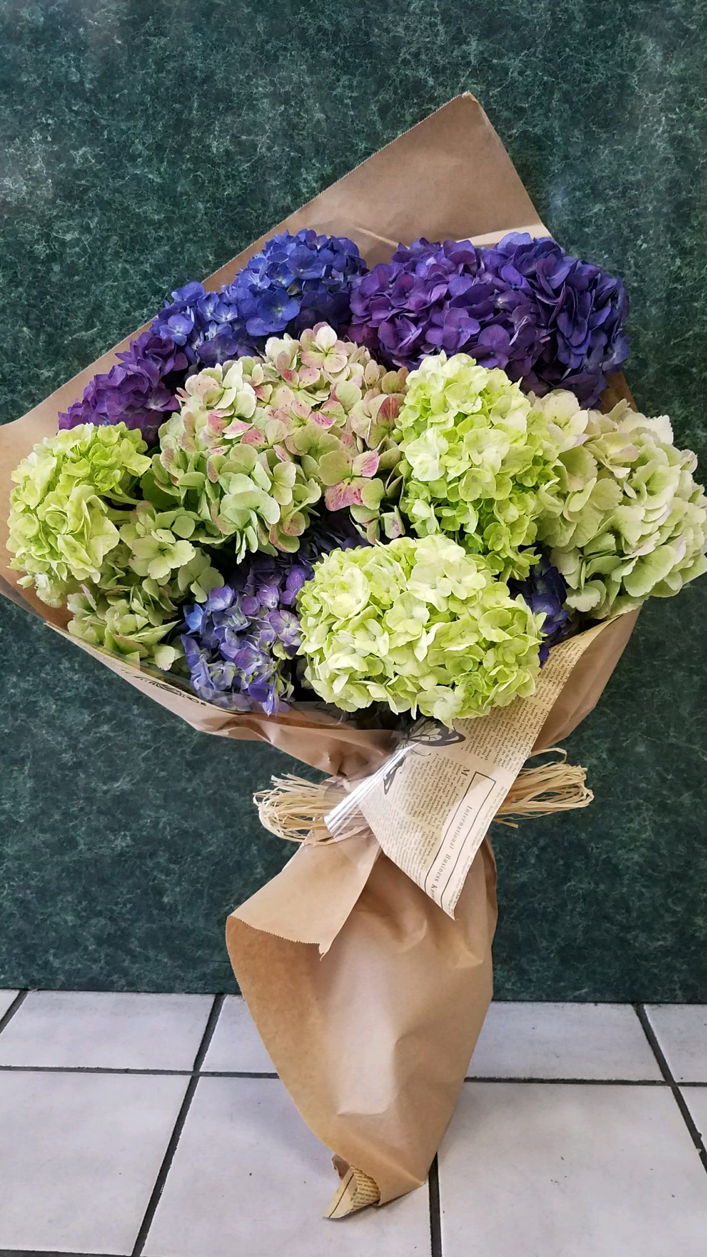 Hydrangea in bouquet top