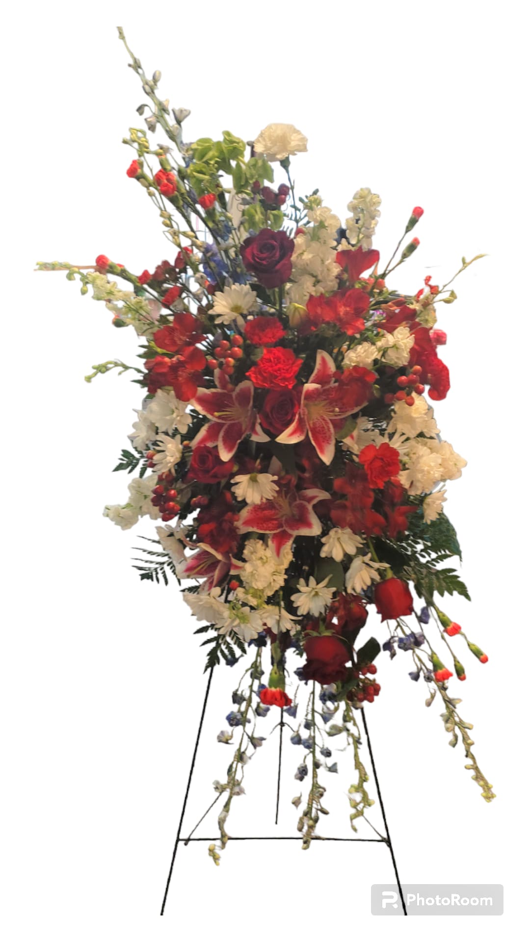 Sweetest Easel  - This easel as the sweetest mix of flowers arranged on an easel to display at the service. 