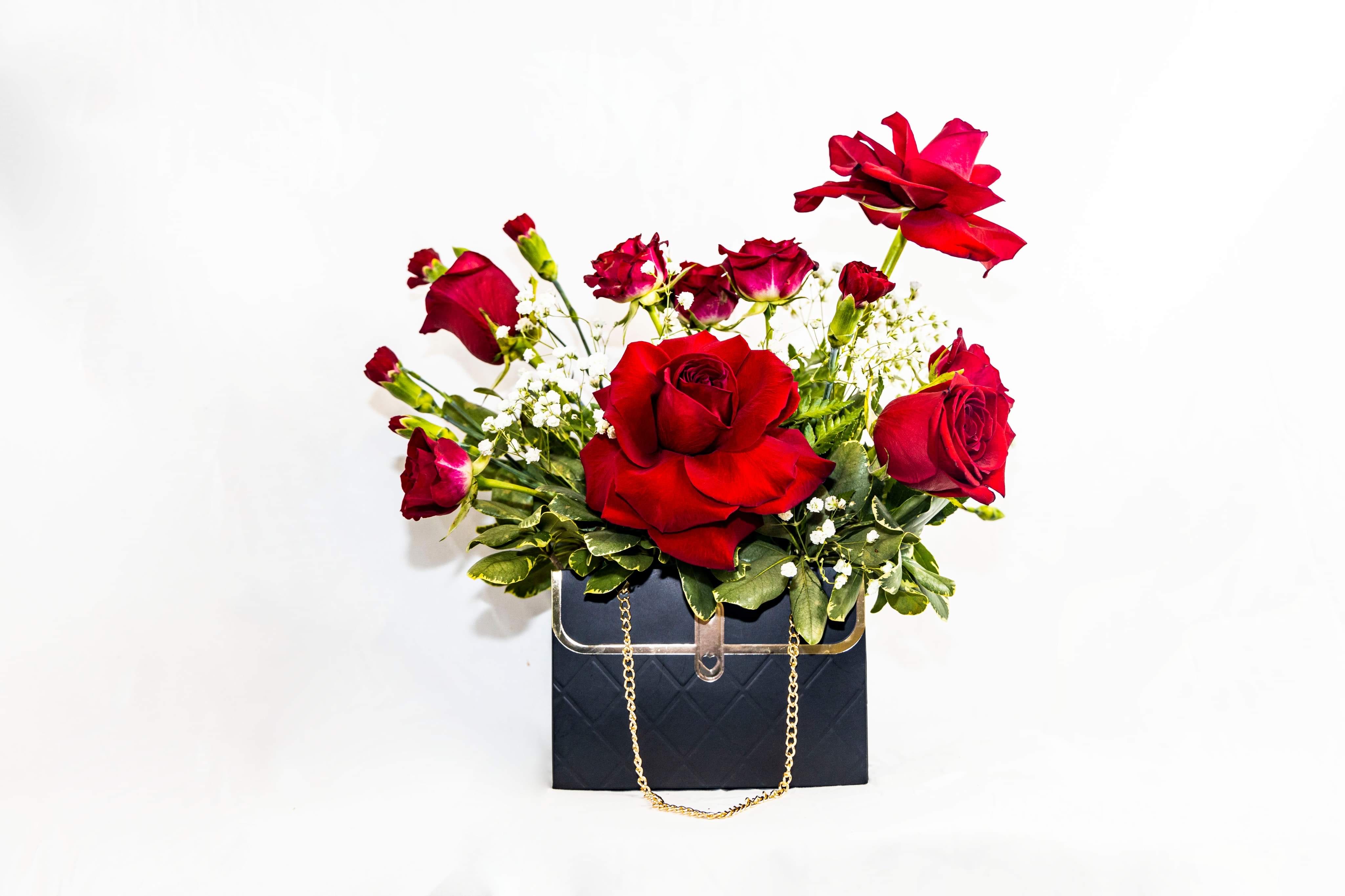 Black Floral Purse