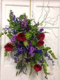 standing spray - purple . blue and green 