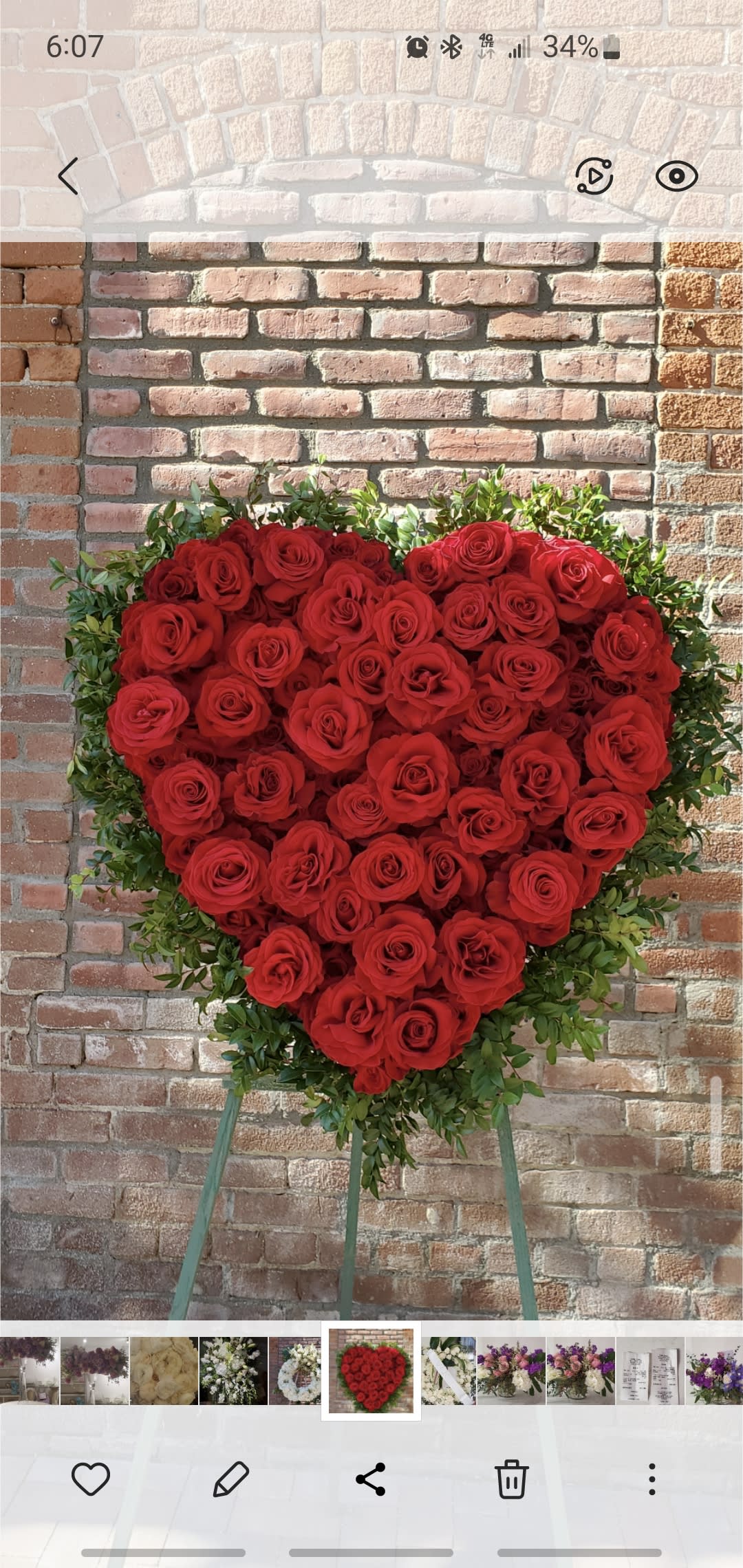 with all our heart with all our heart - composed of 4 dozen red roses on a standing spray and greenery