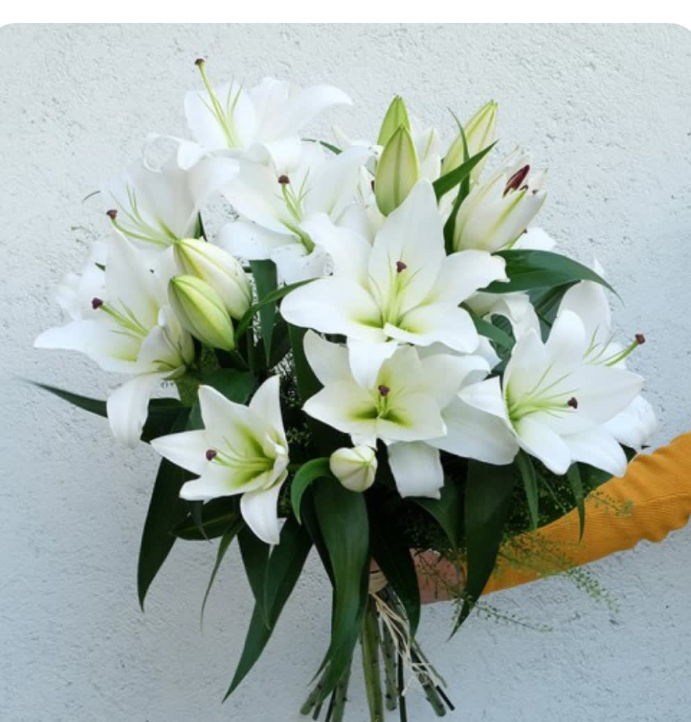 Bouquet Of White Lilies  - All white Lilies 
