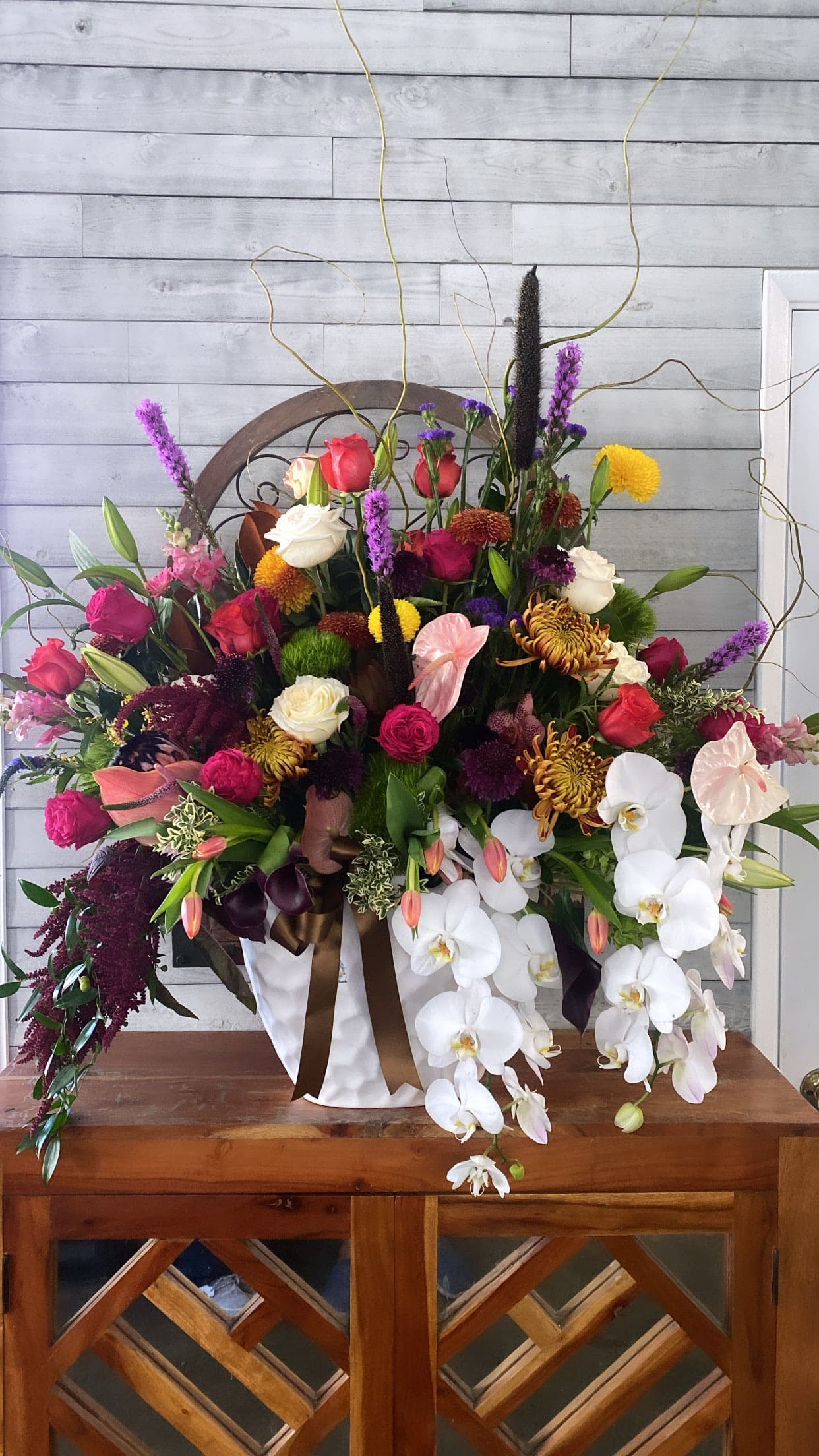 Jumbo Arrangesment - Stunning floral multicolor arrangement with phalaenopsis orchids.
