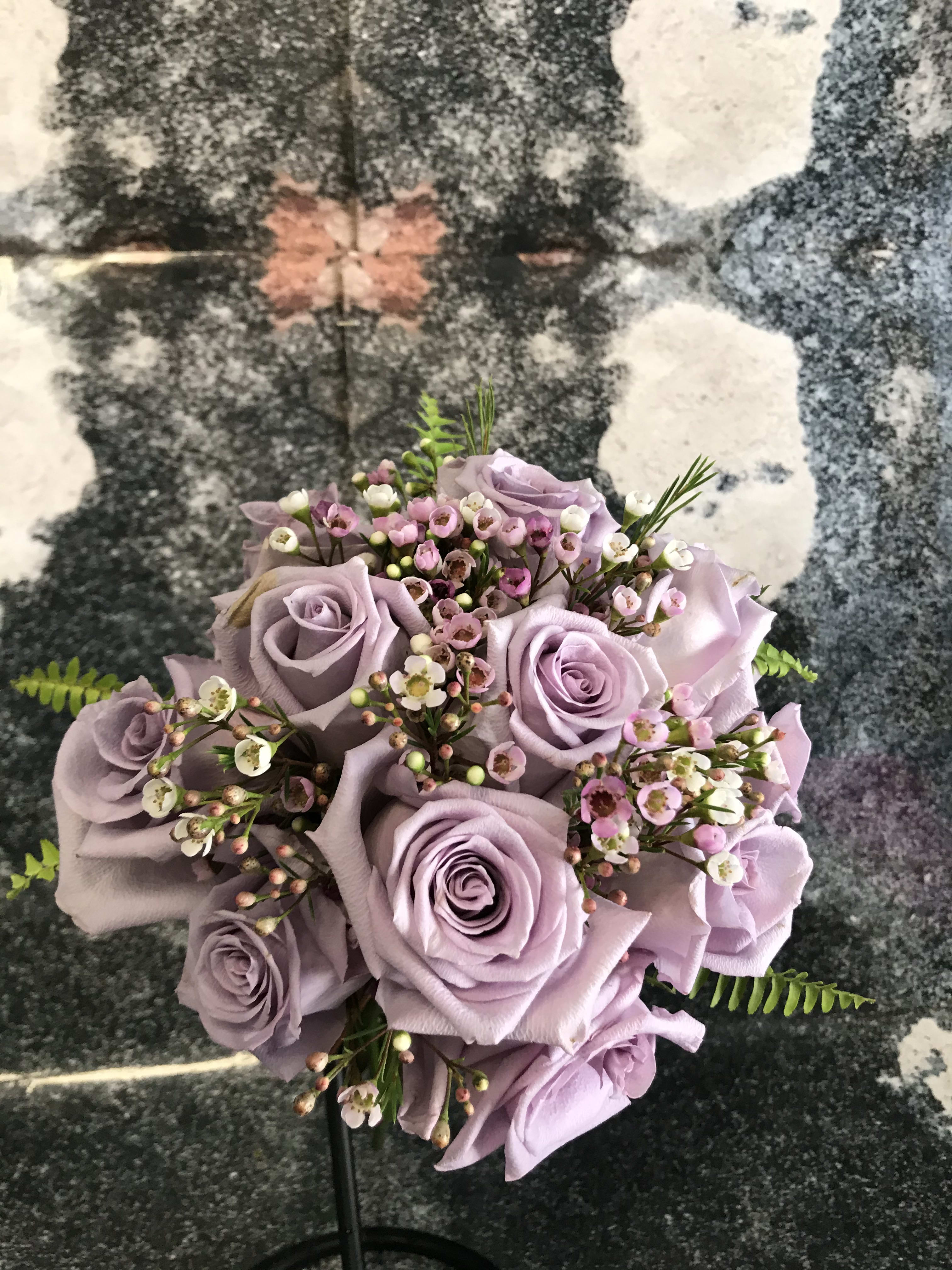 BRI017 - Bridal Bouquet Lavender Ocean Song Roses in Fort Lauderdale, FL