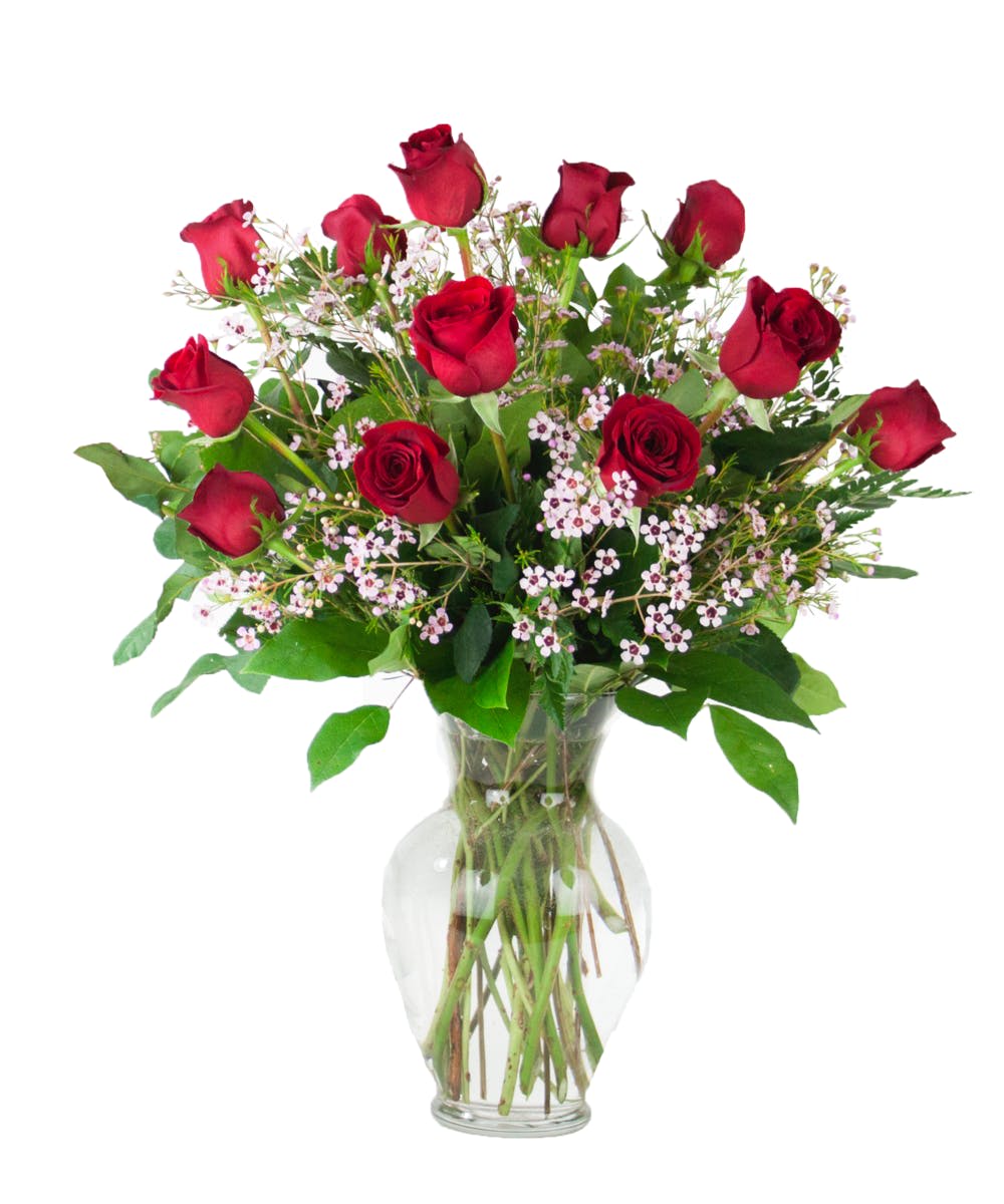 Timeless Love - Our &quot;Timeless Love&quot; is a truly stunningly dressed 1-dozen red roses in a classic style vase. Bring smiles to your loved one's face by sending them our beautiful red rose arrangement!
