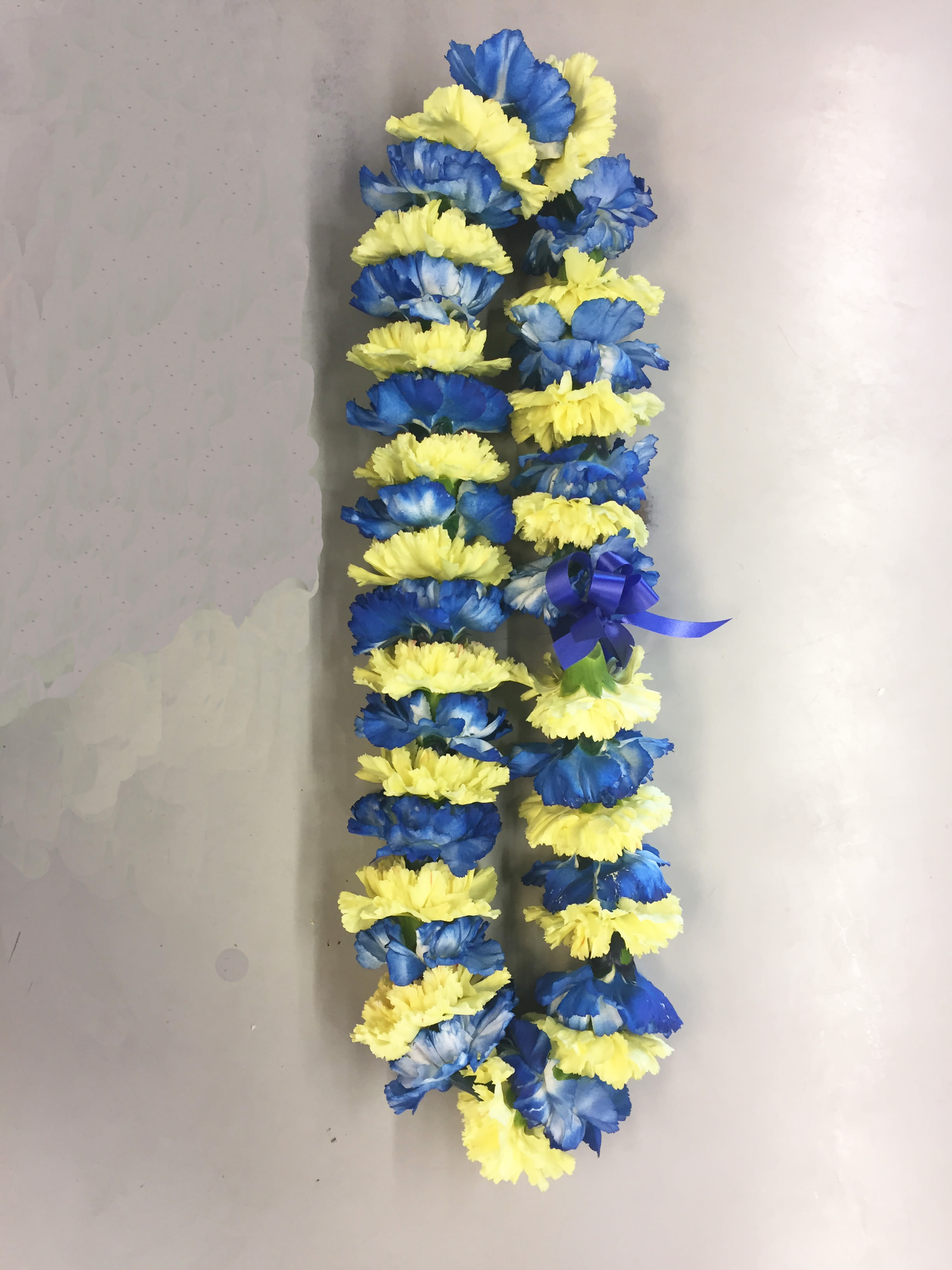 Blue and Yellow Carnation Lei in San Jose, CA Valley Florist