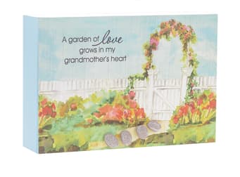 Grandmother Garden of Love-Pebble Art Plaque - &quot;A garden of love grows in my grandmother's heart&quot;  Pebble Art Box Plaque by Ganz. 6&quot;W x 11/4&quot;D x 4&quot;H