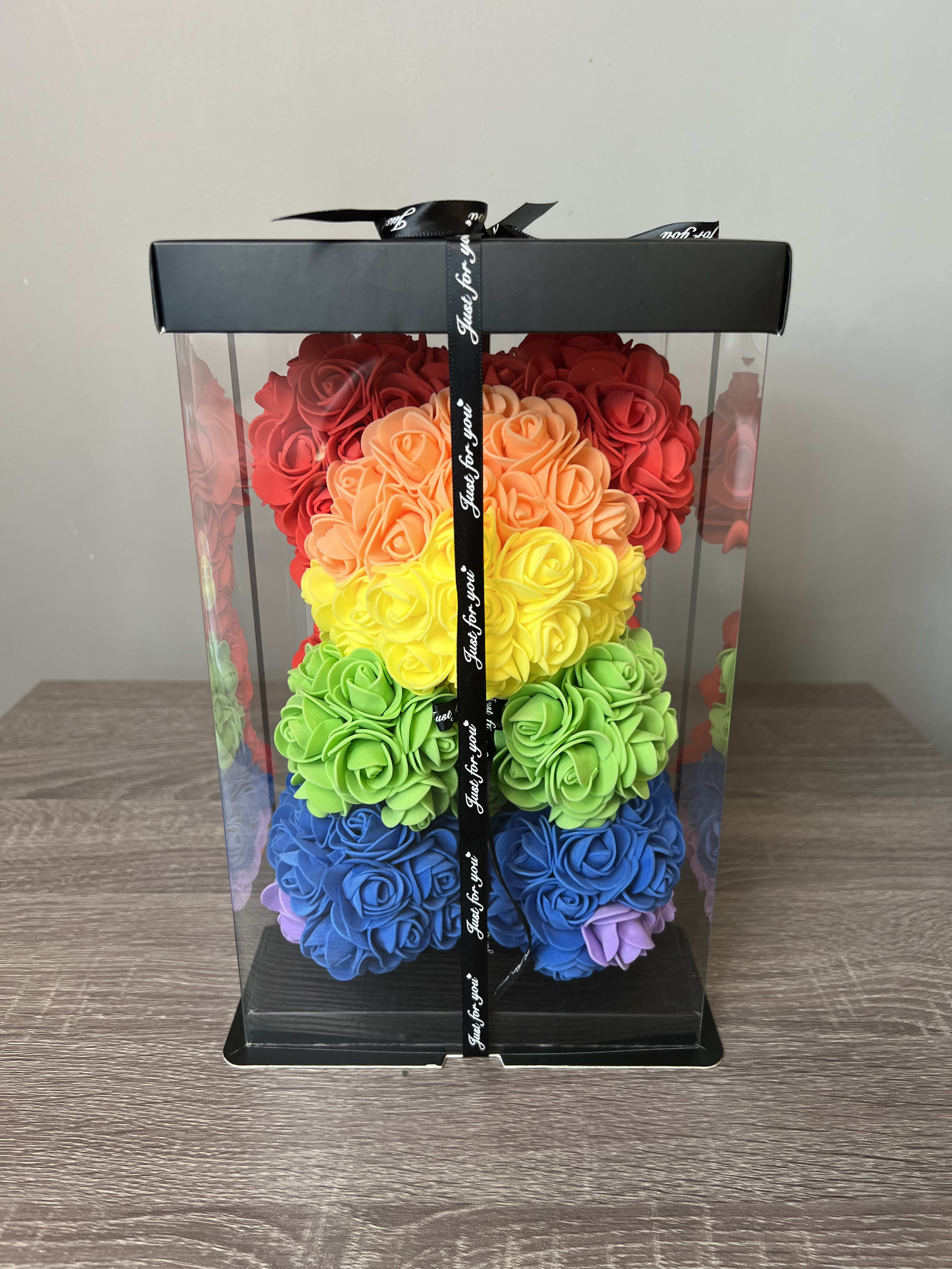Rainbow rose bear on sale