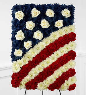 Memorable Flag - Carnations, cushions roses comes in Small and Large
