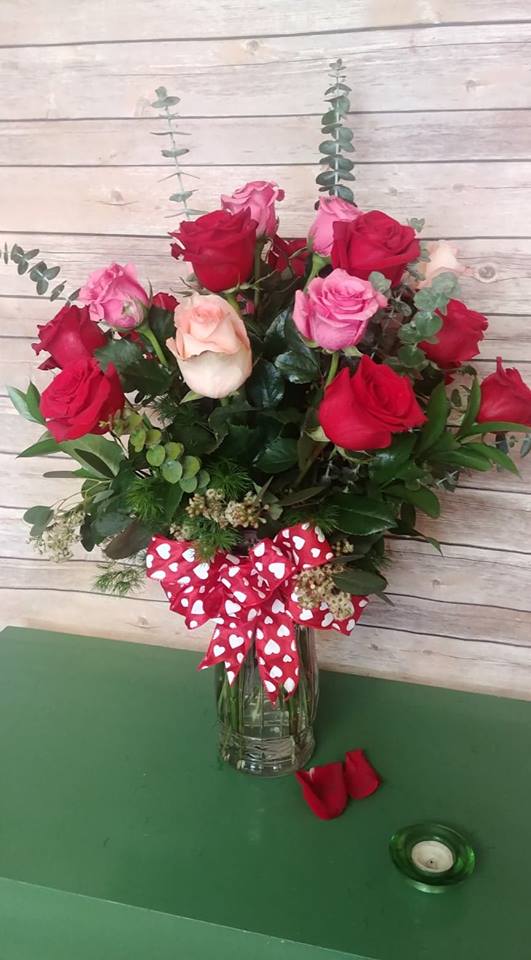 18 Reasons I love You - 18 stems to say 'love you', in romantic reds and sweet pinks finished with a Love bow.