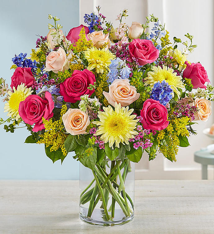 French Country Garden - mix pastels colors in cylinder