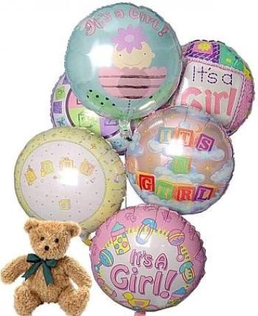 Baby girl balloon arrangements best sale
