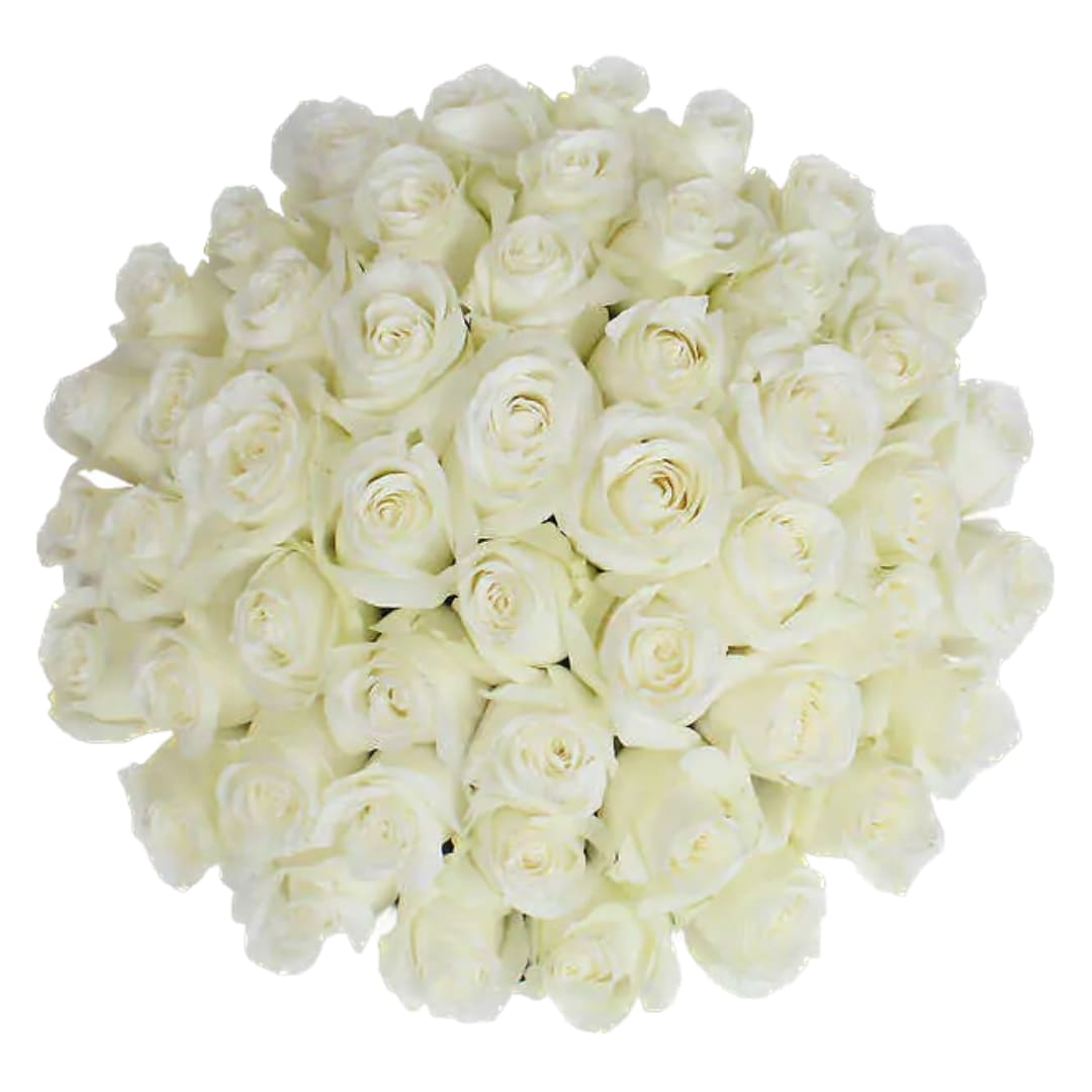 Lotus Love Classic White Handtied Bouquet  - Our Classic Lotus Love white rose bouquet carries a variety of sentiments depending on the context. It can symbolize new beginnings, purity of heart, and innocence, making it an ideal choice for weddings, baptisms, or other joyful celebrations. Whether gifted for a significant other or to convey heartfelt emotions, a white rose bouquet will always leave a lasting impression. This bouquet is arranged with our hand crafted floral paper and ribbons. 