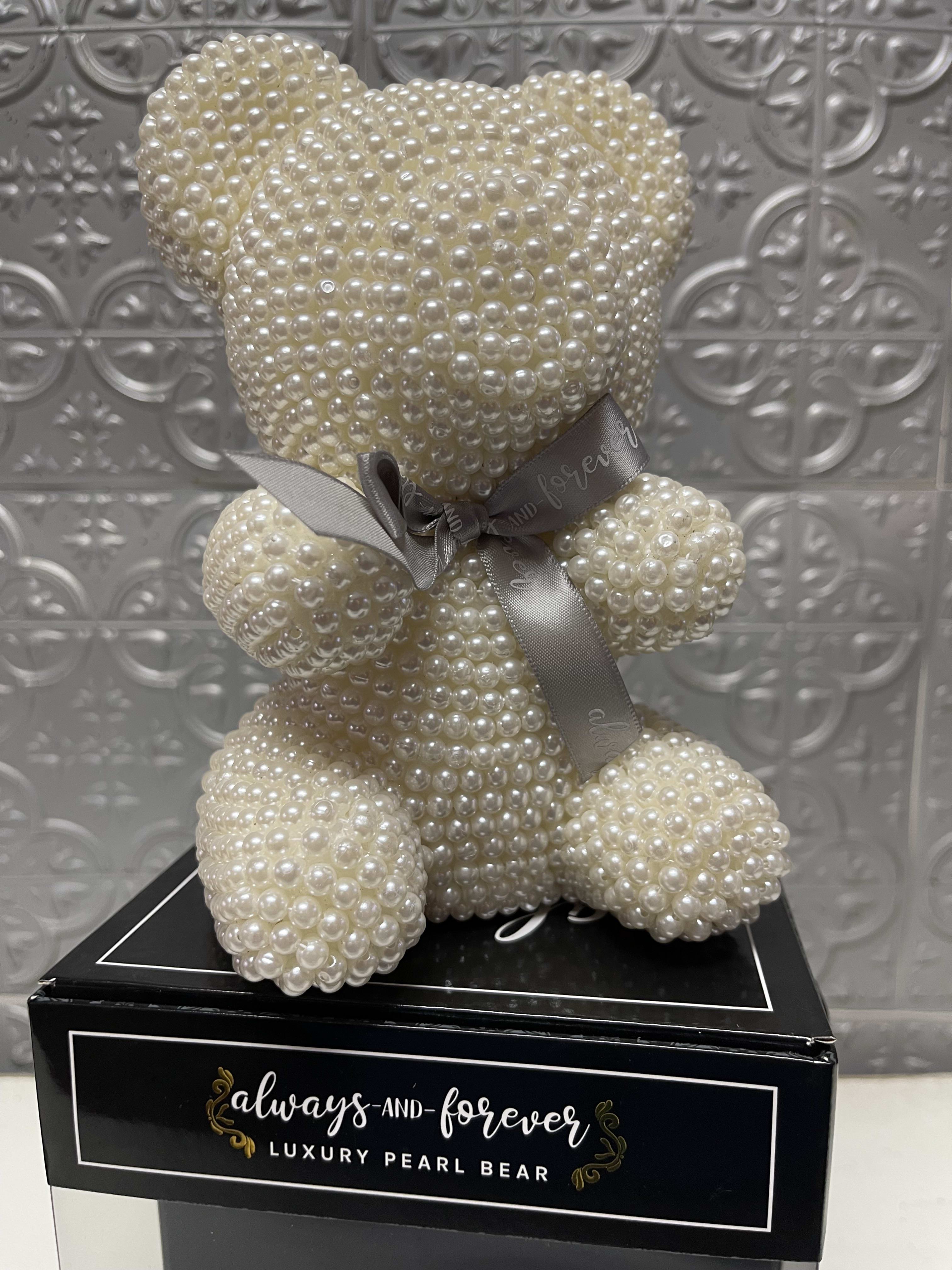 All Pearls teddy bear by Westover Hills Florist by HFD