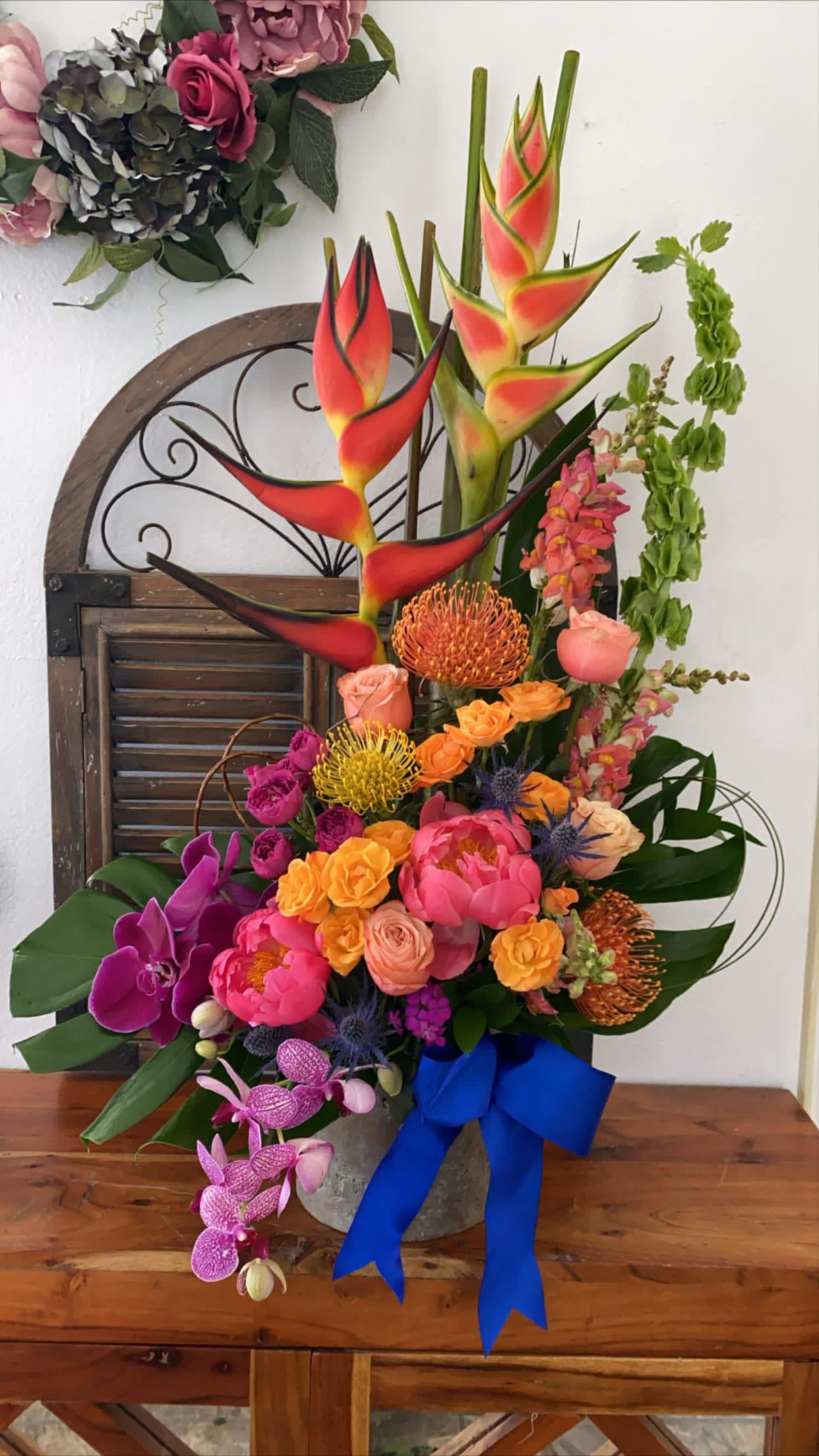 Cascade of love - Wonderful tropical bouquet in cascade shape, have the most beautiful demonstration of love.