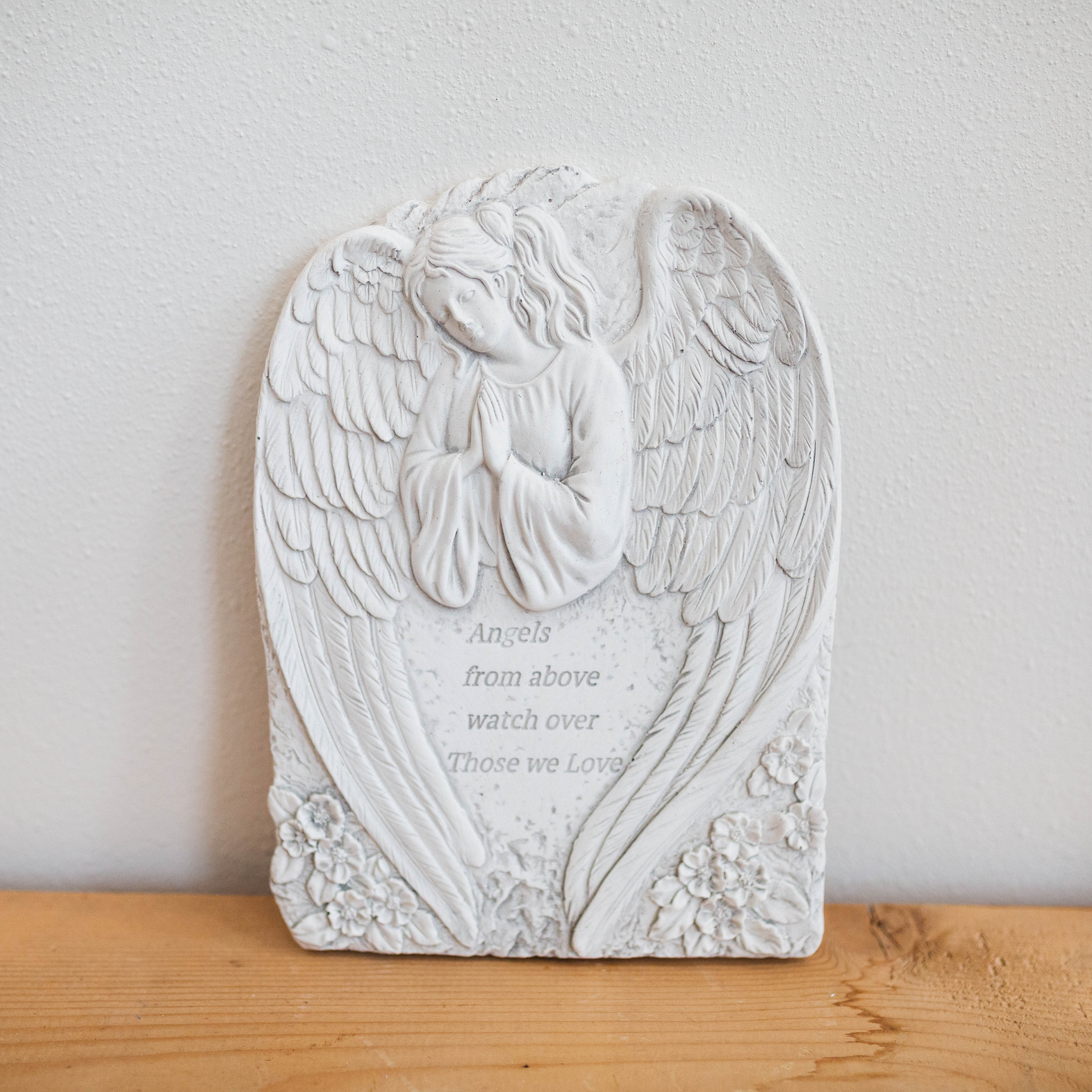 Angels Stepping Stone - Stepping stone reads &quot;Angels from above watch over Those we Love&quot;   Please note: The standard option is for the stone only. To add a stand, please select the deluxe option.