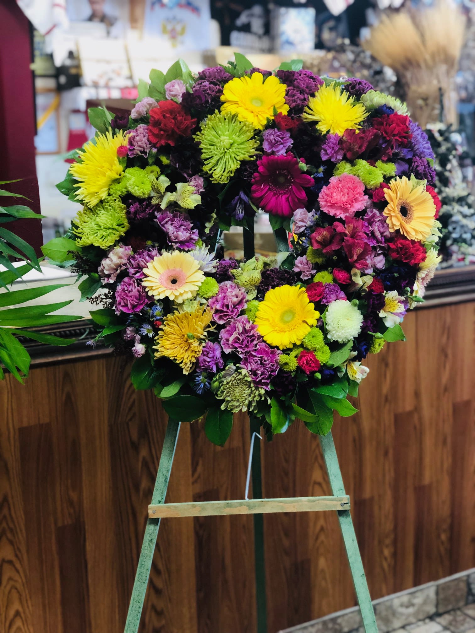 Summer Heart - Bright and colorful heart for beautiful way to express the impact that the departed had on your life. Multiple colors and flowers including gerbera daisies, chrysanthemums, carnations and alstromeria.