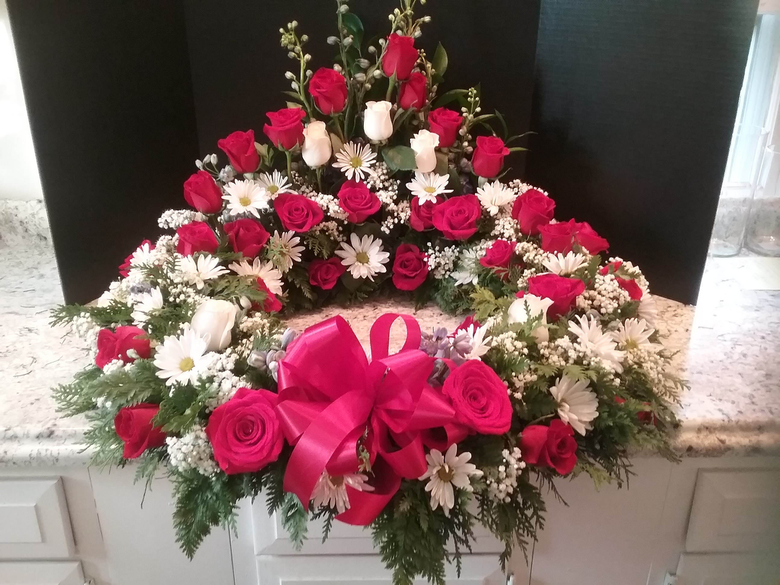 White Sympathy Funeral Urn Ring Decor