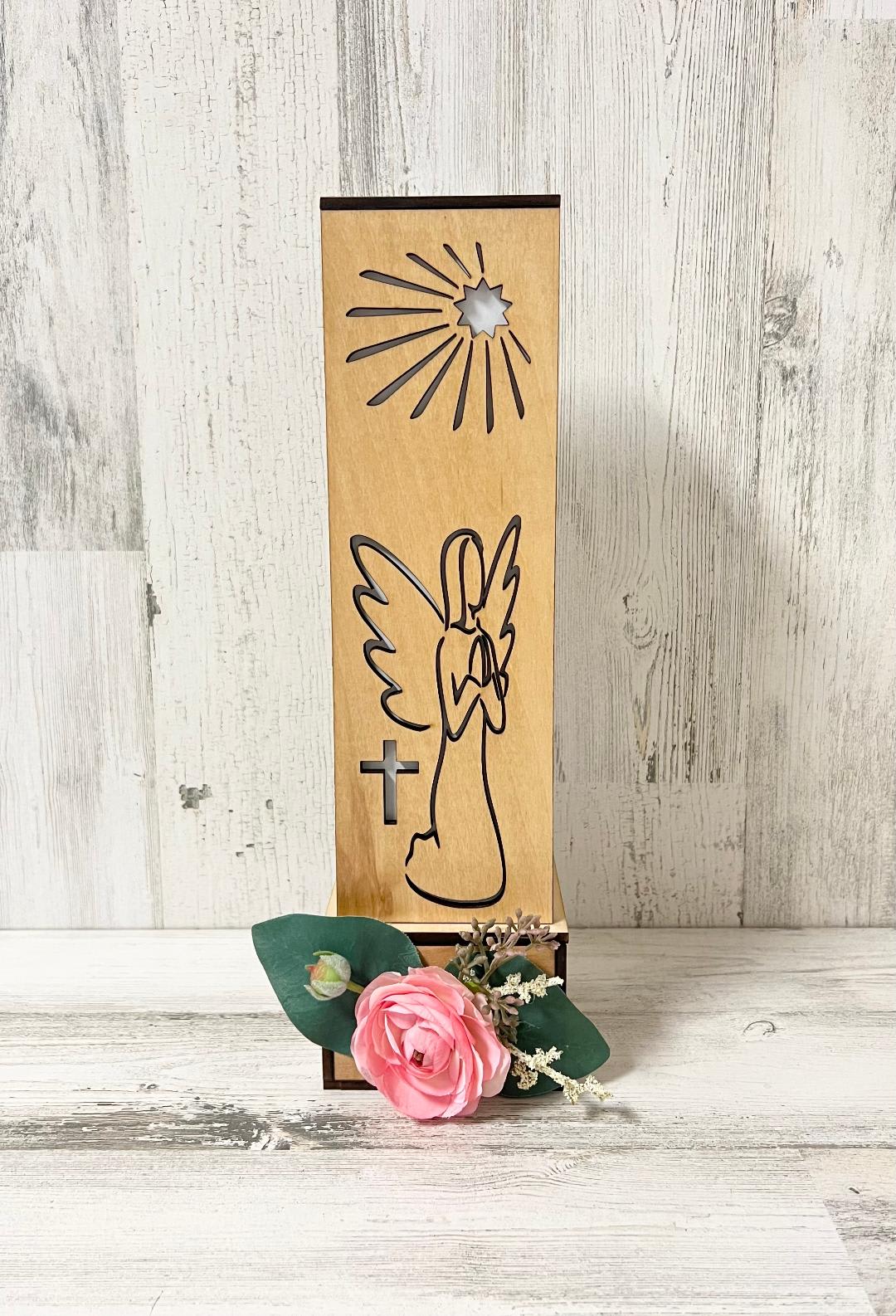 Personalized Memorial Wine Bottle Lamp: Sympathy Gift - Israel