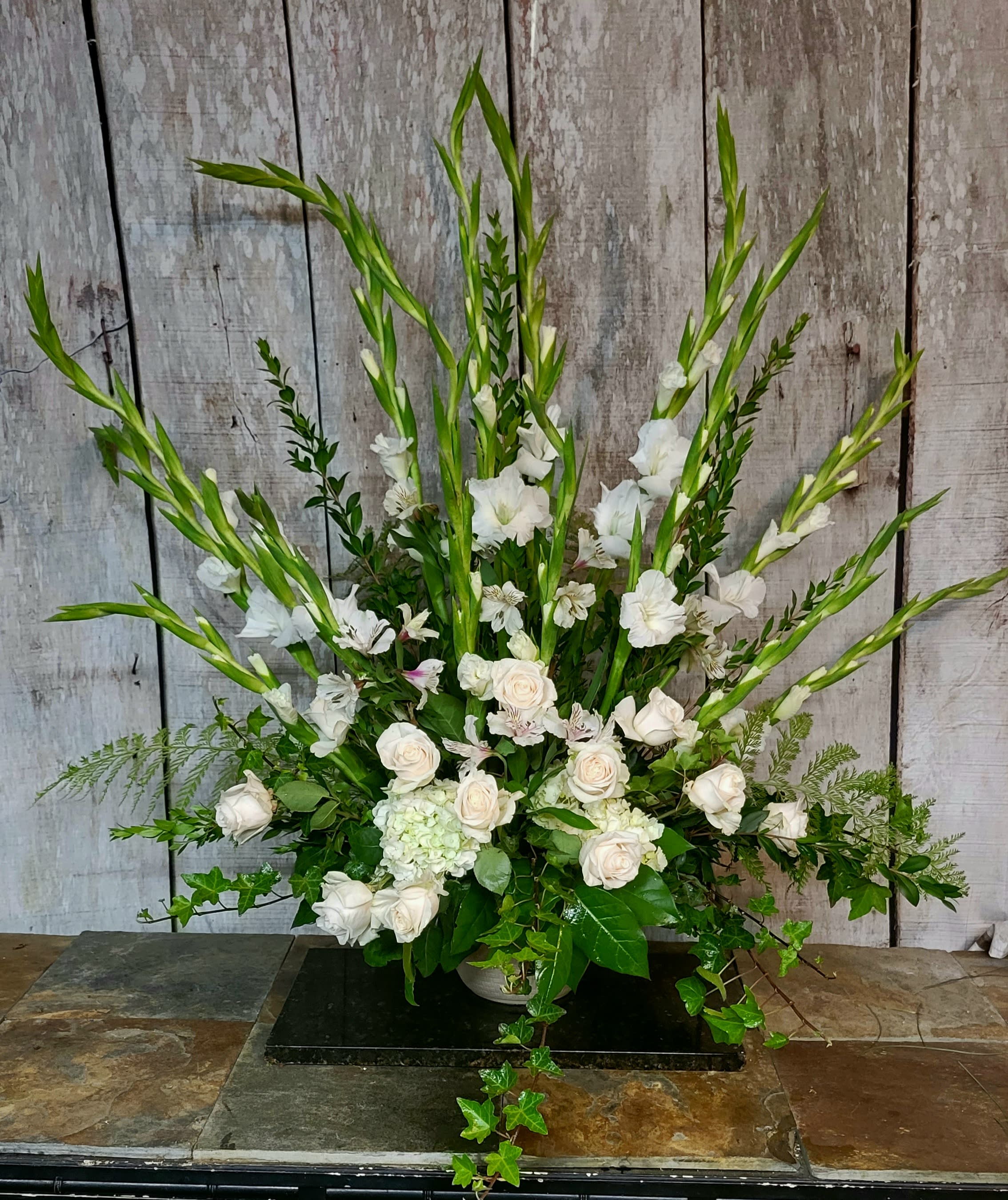 White Burst - Bursting with love and presence, this all white creation is truly a gift to impress