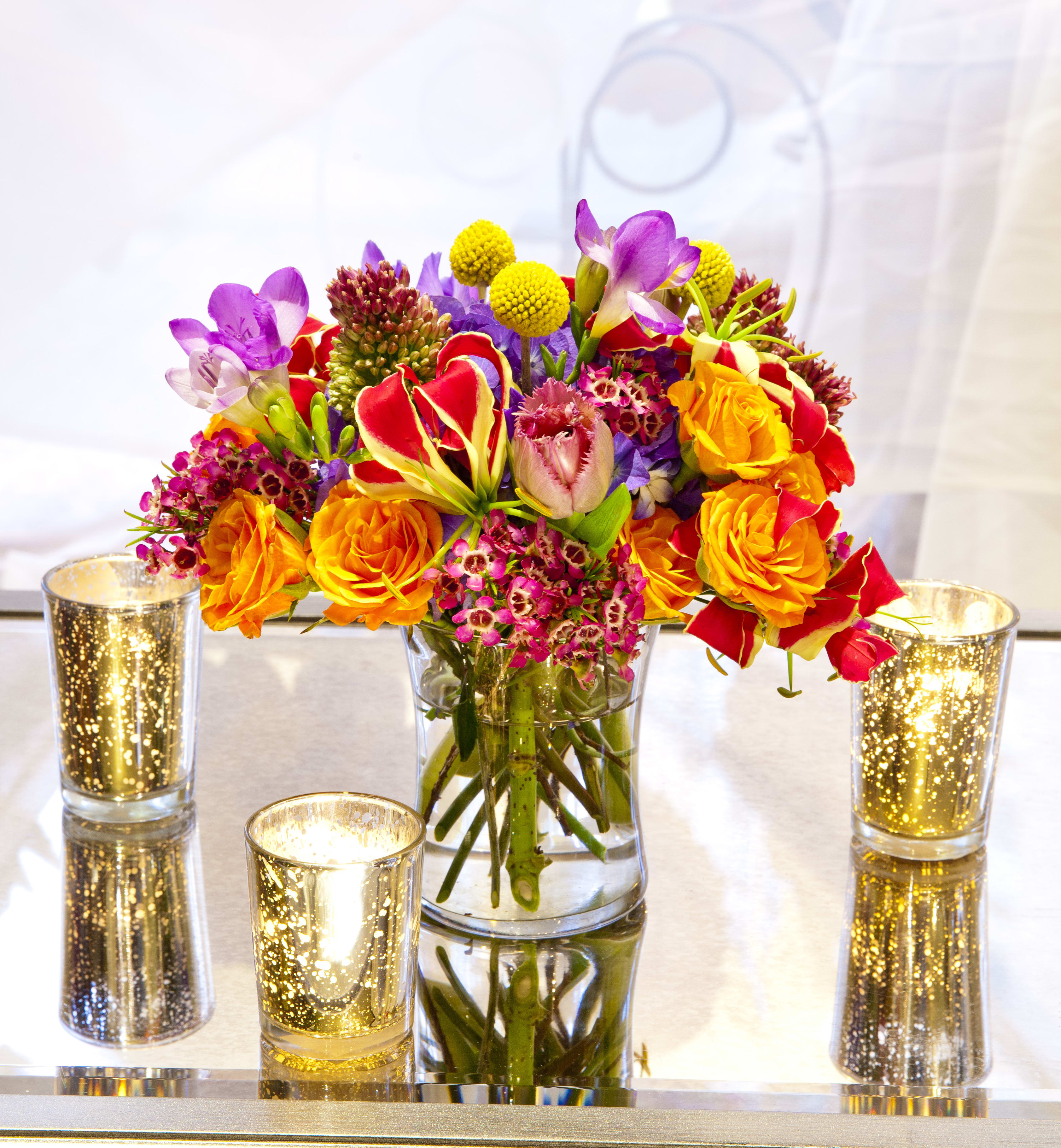 Fussy Euro Brights Fussy Euro Brights - A fully saturated, jewel toned, fragrant bouquet, featuring our lushest and brightest blooms!