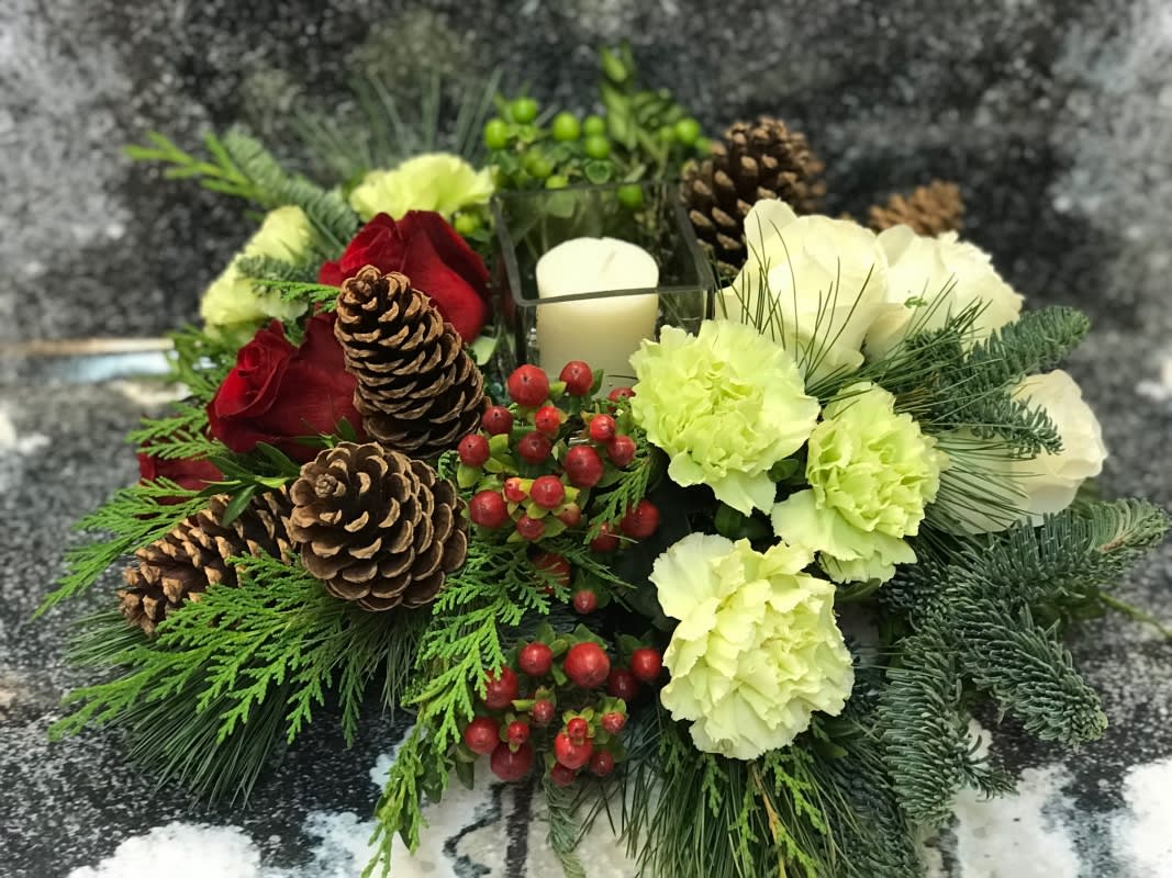 XMA030 European Grouping Centerpiece by Victoria Park Flower Studio