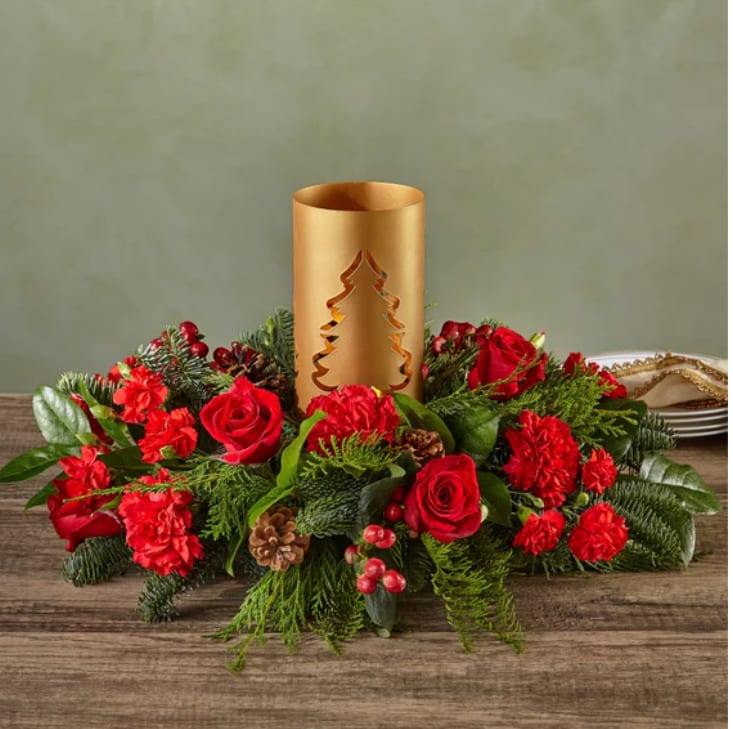 FTD Evergreen Glow Centerpiece by Flowers For Keeps