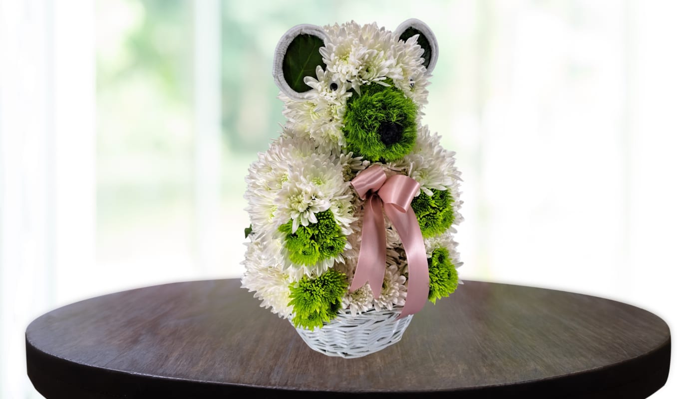 Floral arrangements with teddy bears outlet