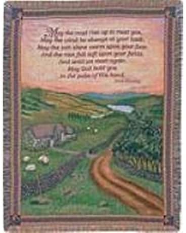 Blessing of Ireland - The Blessing of Ireland woven throw is displayed on an easel with a bow. Or in a gift bag to the home.