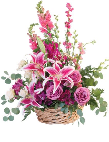 Pink Floral Fantasy Basket Pink Floral Fantasy Basket - Basket Arrangement