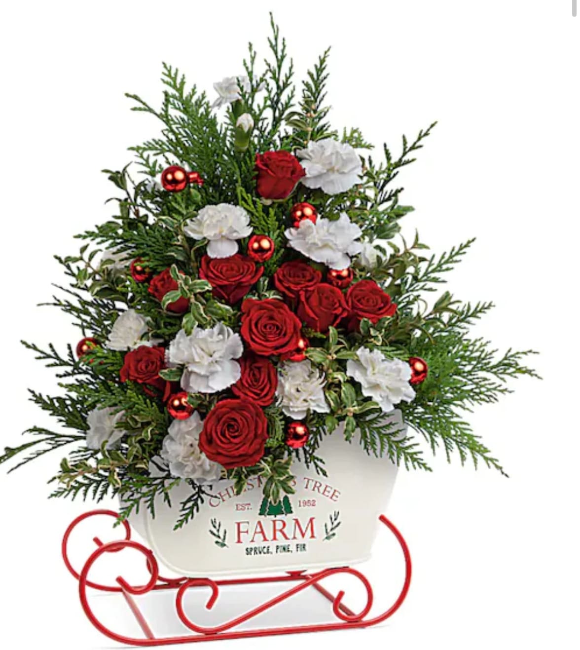 Teleflora’s Joyful Holiday Tree Bouquet by Liz's Flowers