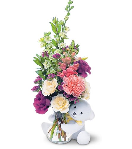White flower bear top