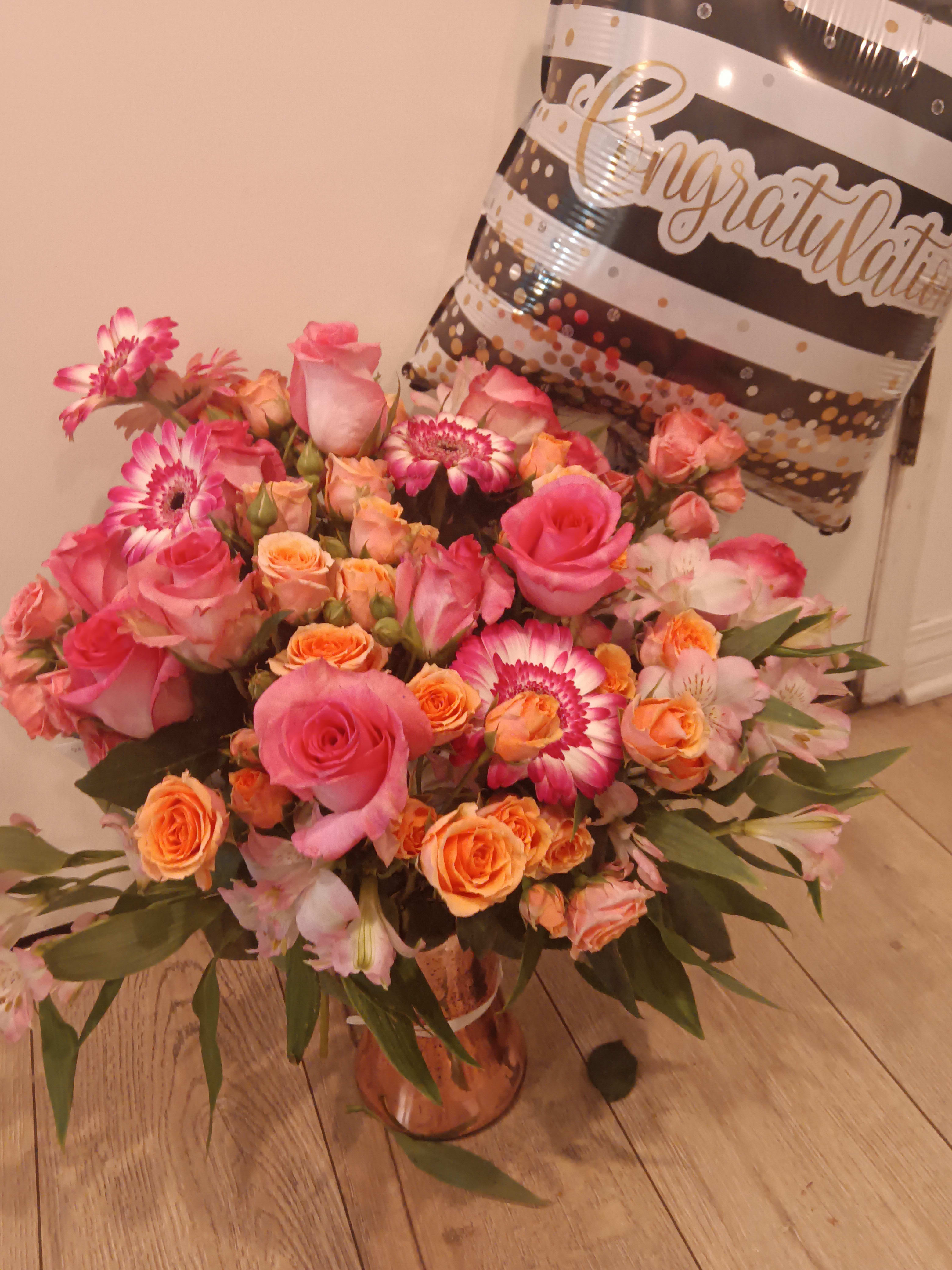 Congratulations  its a girl - Pink flowers to congrats for ots a girl