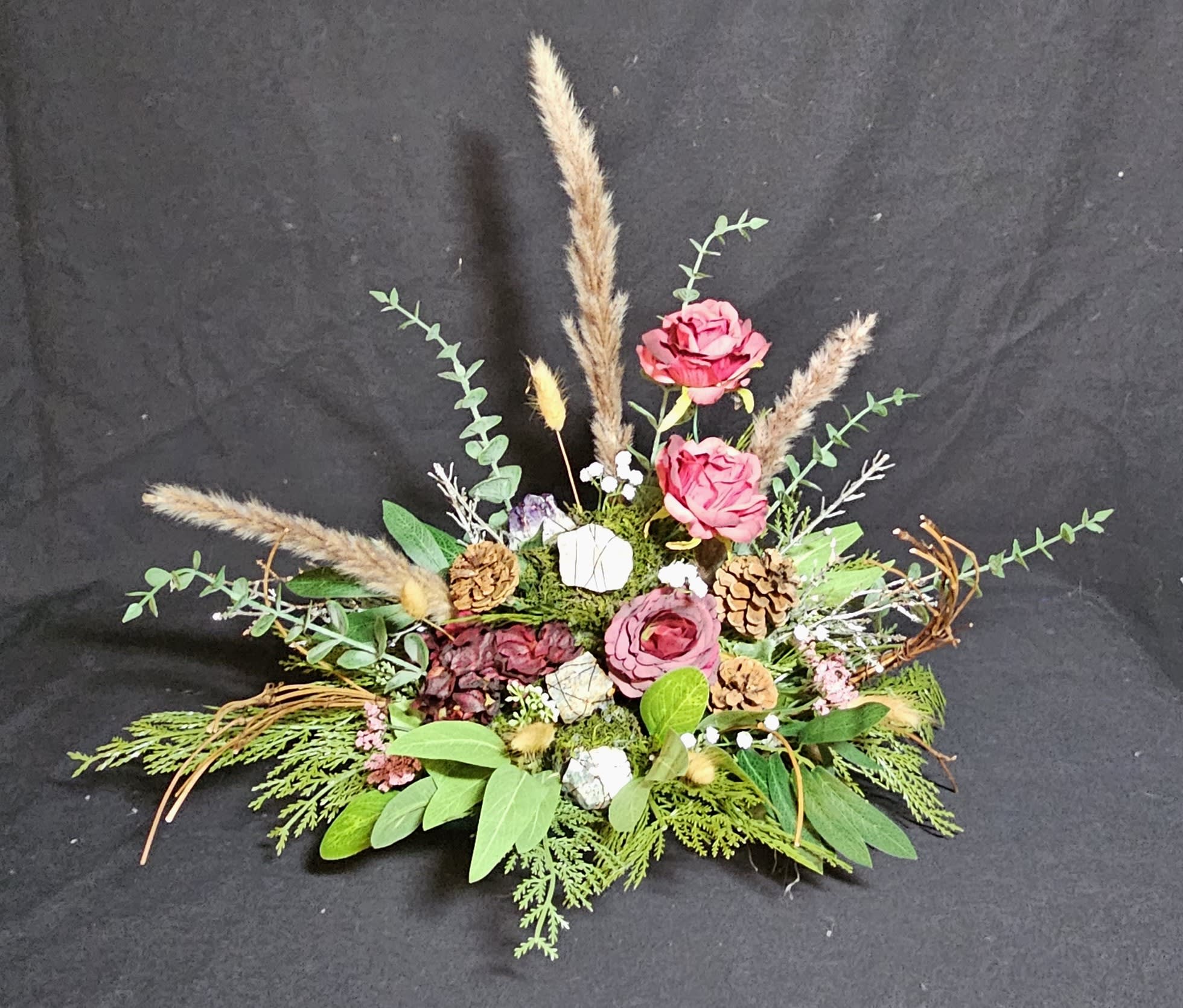 Classic Fall Flower - Traditional center piece made of fall flowers and greens