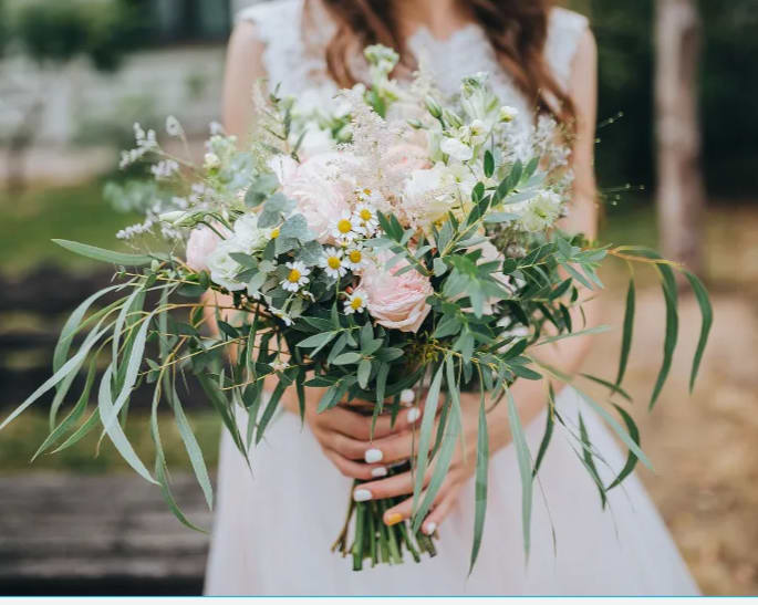 Blush Garden Style Wedding Bouquet